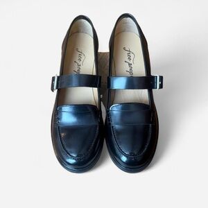 Free People Black Leather Loafers